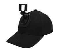 Plyisty Baseball Cap with 3 Action Cam Mount, Hands-Free Filming Baseball Hat, Making First-Person Vlogs, for Traveling, Hiking, Fishing, Cycling (Black)
