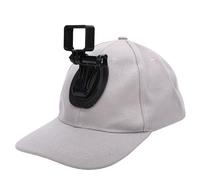 Plyisty Baseball Cap with 3 Action Cam Mount, Hands-Free Filming Baseball Hat, Making First-Person Vlogs, for Traveling, Hiking, Fishing, Cycling (Gray White)