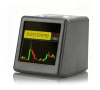 Plyisty Bitcoin Stock Ticker, Real-Time Crypto Price Display, 2.4G WiFi, 1.18in Screen, Support Time, Clock, Weather, GIF Animations Display, Top Touch Control, for Desk Nightstand (Black)