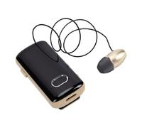 Plyisty Bluetooth Headset, Retractable Clip On Wireless Earpiece with Digital Display Noise Cancelling 200Hrs Standby for Business Gaming (Gold)