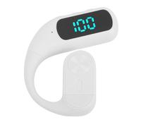 Plyisty Bluetooth Headset V5.4, Ear Hook Single Ear Earphone, Noise Canceling Mic, Digital Display, Wireless Earpiece for Office Driving Business (White)