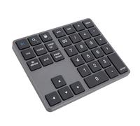 Plyisty Bluetooth Number Pad, Type C Rechargeable Wireless Numeric Keypad, 35 Keys External Numpad Keyboard Data Entry for PC Desktop, Laptop Notebook (Gray)