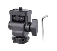 Plyisty Camera Cold Shoe Mount Holder Adjustable Base 180° Pitch 360° Rotation for DSLR Cameras with Silicone Gaskets Aluminum Alloy CNC Machined