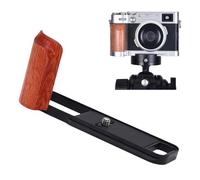 Plyisty Camera L Shape Grip, Aluminum Alloy Pear Wood Handle with Non Slip Pad for X E5 Camera, Lightweight Ergonomic Design Plate (Black)