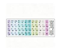 Plyisty Cartoon Colorful Russian English Keyboard Sticker (Russian 02) | PVC Self-Adhesive Key Sticker, Single Key Application, 11×13Mm Per Key, Renew Worn Key Legends For Laptop Desktop Keyboard