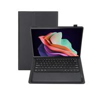 Plyisty Case with Keyboard for Tab P12 12.7 Inch 2023/Pad Pro 12.7 inch 2023, Rechargeable Detachable Wireless Keyboard Case with Pen Holder (Black)