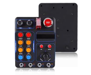 Plyisty CB1 Racing Button Box, Simulation Drive Control with 19 Buttons, 30 Programmable Options, RGB Backlight, USB Port, for PC 11 10 8 7