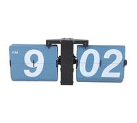 Plyisty Desktop -mechanical Watch, Battery -operated 12 hour Flip Plip Edel Steel and PVC removable Cards for the Living Room (Black and Blue)