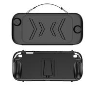 Plyisty Detachable Protective Game Console Housing Case, Ergonomic Design, TPU ABS Materials, Easy Charging & Heat Dissipation, Built in Strap & Handle, for 2 (Black)