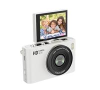 Plyisty Digital Camera, 64MP 4K UHD Video with 180 Flip Screen, 16X Zoom, AF Autofocus, Anti Shake, Beauty Mode, MP3 Player, Portable Retro Vlogging Camera for Teens Students Travel (White)