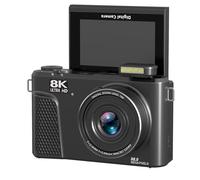 Plyisty Digital Camera, 8K 88MP 18x Zoom Autofocus WiFi Travel Vlogging Camera with 3 Inch Flip Screen Fill Light for Live Streaming Video Calls (Black)