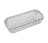 Plyisty Dishwashers Silver Holder, 304 Stainless Steel Rectangular Multifunctional Mesh Mesh -Outflow -Crockery Flushing Basket for Small Objects (L)