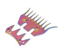 Plyisty Durable 9 Teeth Curve of Sheep Teeth Vane/Wing for Sheep Preparation, Replacement Vane/Wing with Wide Spacing Design for Dense Wool, 2 Packages