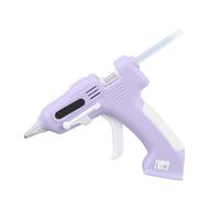 Plyisty Electric Hot Glue Gun with 10Pcs 7mm Hot Glue Sticks, Purple | Hot Glue Gun and Sticks Set, Backflow Prevention, Cordless, Rapid Heating, for Crafting, DIY and Repairs