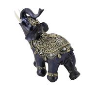 Plyisty Elefant Figure, Welfare Attraction Harz Feng Shui Elephant Sculpture Blue for Home (L)