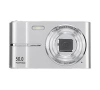 Plyisty FHD 1080P Digital Camera, 50MP Prevent Vibration Digital Camera Super Clear Compact for Travel for Students (Silver)