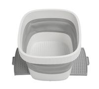 Plyisty Foldable Foot Tub, Foldable Foot Bath Soaking Bathtub Simple Memory Massage Function Silicone Portable for the Household (White)