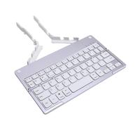 Plyisty Foldable Keyboard, Phone Stand Small Quiet Folding, 60 Key Portable Lightweight Travel Keyboard, Rechargeable for Tablet, Foldable (Silver White)