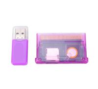 Plyisty Game Flash Cartridge for GBA SP GBM NDS NDSL, Universal SD Card Reader Burn Card for GameBoy Advance, Supports 2GB FAT Format Memory, Real-Time Save Function with Reader (Purple Transparent)