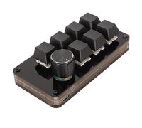 Plyisty Hotswap One Handed Blue Switch Mini 7 Key Programming Keyboard with Knob, Customized Macro Programming, Key Line Separation for Gaming Work