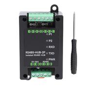 Plyisty Industrial Grade 2 Channel 485 Hub, Relay Extension Isolation Functions 300 to 460800bps Baud Rate, Optical Isolation Circuit for Data Acquisition