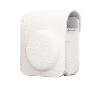 Plyisty Instant Camera Bag, Instant Camera Carrying Case 3D Pattern PU Leather for Taking a Photo (White Lace)