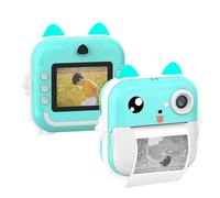 Plyisty Kids Instant Print Camera, 24MP Digital Camera with 2.4 Inch IPS Screen, 32GB Memory Card, Fun Filters, Quick Printing, for Birthday Gifts Party Travel (Green)