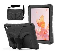 Plyisty Kids Tablet Case for Fire HD8 2022 2020 & HD8 Plus 2020 Release, EVA Hard Shell Shockproof Stand Cover with Butterfly Kickstand Handle for Toddlers (Black)