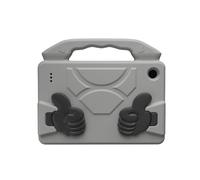 Plyisty Kids Tablet Case, Shockproof Cover with Thumb Shaped Kickstand and Handle, for Fire HD7 2015 2017 2019, Easy Access to Ports and Buttons (Gray)