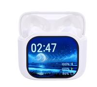 Plyisty Language Translator Earbuds, 144 Languages Real Time Translation Bluetooth 5.4 Earbuds with Color Screen Charging Case, for Travel Business Music (White)