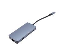 Plyisty Laptop Docking Station, 8 in 1 Type C Hub with HDMI 4K 60Hz, PD 100W, USB3.0, USB2.0, RJ45, Storage Card Slot, Small Memory Card Slot, for OS X,Linux