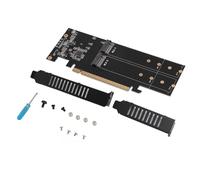 Plyisty M.2 NVMe to PCIe 4.0 X16 Adapter, 4 Bay SSD Solid State Drive Array Expansion Card, 4x32Gbps Data Transfer Speed, Support M.2 NVMe 2230 2242 2260 2280