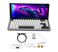 Plyisty Mechanical Gaming Keyboard, 12.3 Inch 90° Foldable Touchscreen, 68 Keys RGB LED Backlight Compact Keyboard, USB Plug and Play for W, OS X, Android (UK Plug)