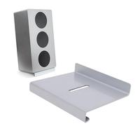 Plyisty Metal Tilted Desktop Speaker Stand for Sound 2 Max, 16 Degree Angled Audio Riser Mount, Vibration Dampening Shock Absorption Wedge Base for Computer Tabletop