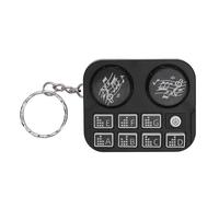 Plyisty Mini DJ Gifts Keychain, DJ Pendant Keychains, with Colorful Lights, DJ Turntable Shape Keychain Keyring Gifts, for Music Lover Gifts (Black)