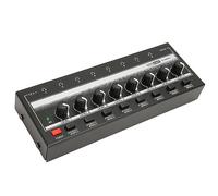 Plyisty Mini High Power 8 Channel Stereo Headphone Amplifier Pro Low Noise Amp for Studio and Stage Applications, Portable Headphone Sound Amp for Musicians (GB Plug)