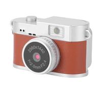 Plyisty Mini Retro Digital Camera 2K Video with 32GB Card, Ultra Compact Keychain Camcorder for Vlogging, 1.47 Inch Screen, 4 Filters, Portable Point and Shoot (Brown)