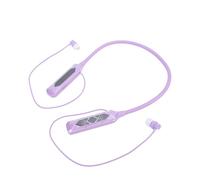 Plyisty Neckband Earbuds Wireless Neckband Earphones 5.3 Noise Reduction Real Time Battery Display Long Battery Life Comfortable for Sports (Purple)