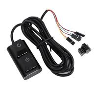 Plyisty PC Power Switch Extension, External Desktop Computer Power Button with ON Off Reset Switch and 7 Color LED, 2M Cable for Computer Motherboard