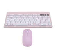 Plyisty PC Wireless Keyboard and Mouse Set with Quiet Mode, Ergonomic Design, Shared USB Receiver, Low Power Technology for (Pink)