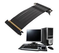 Plyisty PCI E 4.0 Riser Cable, Compatible with RTX4090, RX7900XTX, PCIE 4.0 X16 High Speed Flexible Extender Card Extension Port 90 Degree Adapter, 200mm (Black)