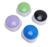 Plyisty Pet Training Buzzer Clear 30 Second Voice Recording Dog Cat Communicating Set of 4 for Pets Black Blue Purple Green