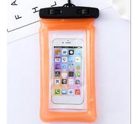 Plyisty Phone Pouch, PVC Transparent Material for Under 6in Phones with Volume Button Control, for Water Activities Swimming Surfing Diving (Orange)