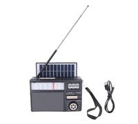 Plyisty Portable Retro Radio, AM FM SW Radio Solar Battery Powered, Bluetooth Speaker with USB Playback, for Camping Outdoor Activities (Black)