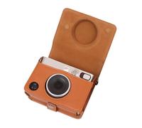 Plyisty Protective Case for Instax Mini EVO & Polaroid Mini EVO Hybrid Instant Cameras, Retro PU Leather Case with Shoulder Strap, Removable Flap, Brown
