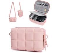 Plyisty Puffy Camera Case, Protective Digital Camera Bag for DSLR/SLR/Mirrorless, Lightweight Water Proof Small Sling Bag Pouch for G7X Mark II/III/DSCW800/DSCW830 (Pink)