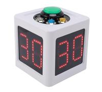 Plyisty Race Clock Cube Timer Four Sided Display Timer for Competitions Events Poker Chess Practice Sessions Portable ABS Material (White)