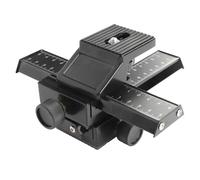 Plyisty Rail Macro Frame, 4 Dimensional Head Bi Directional Adjustment, Macro Focusing Rail Slider with Double Scale, Adjustable Locking Device, for All SLR Cameras