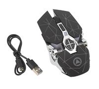 Plyisty Rechargeable Wireless Mouse, Ergonomic Gaming Mice with Flexible Wheel, Matte Black, 500mAh Battery, ABS Material