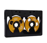 Plyisty Reel to Reel Blank Sound Cassette Tape, Normal Bias Type I 50 Minute Blank Cassette for Music Recording, with Transparent Storage Box and Recording Paper, Black Gold